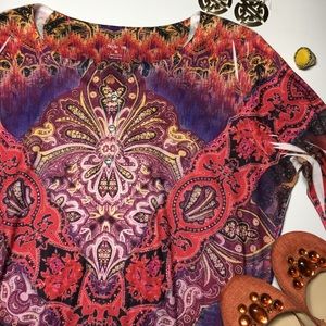 Style & Co. Mix Media 3/4 Sleeve Top, sz XL